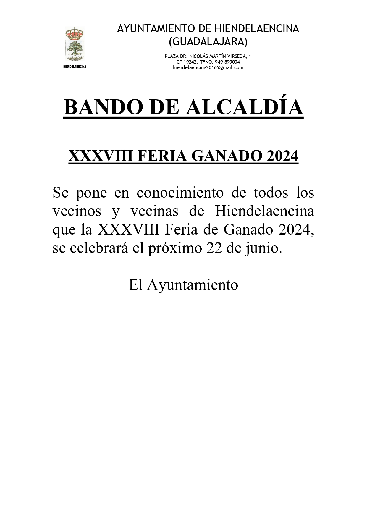Feria del Ganado – 22 de Junio de 2024