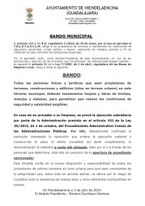 Bando Limpieza de Solares. 3-7-2024