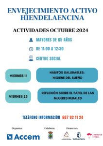 Actividades Octubre – Envejecimiento activo Hiendelaencina