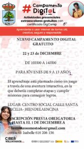Campamento digital – 22 y 23 de Diciembre en Hiendelaencina