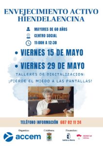 Talleres de digitalización: Envejecimiento activo Hiendelaencina – 15 y 29 de Mayo